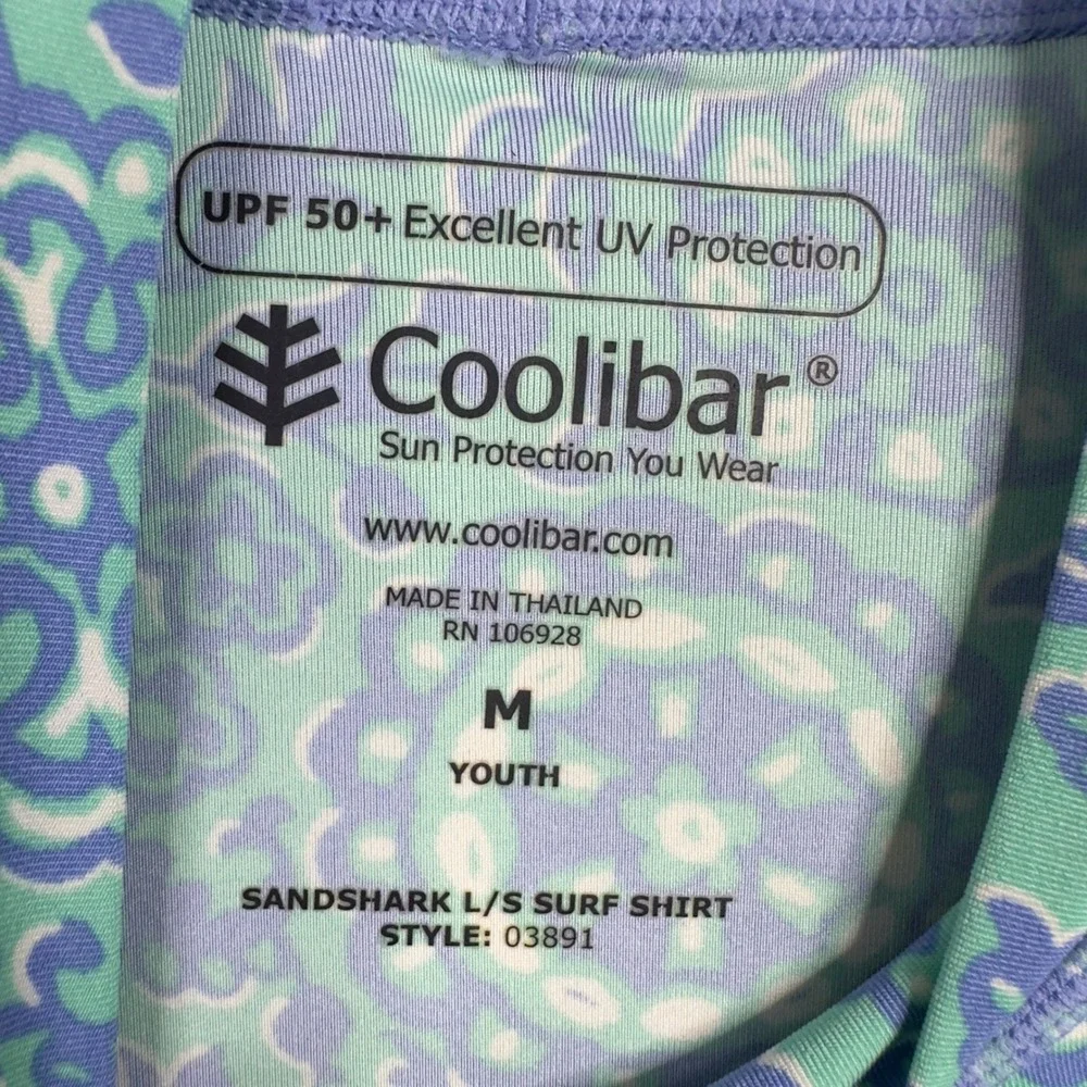 Coolibar Rashguard Shirt Youth M Floral UPF 50+ Swim‎ Activewear Beach Vacation